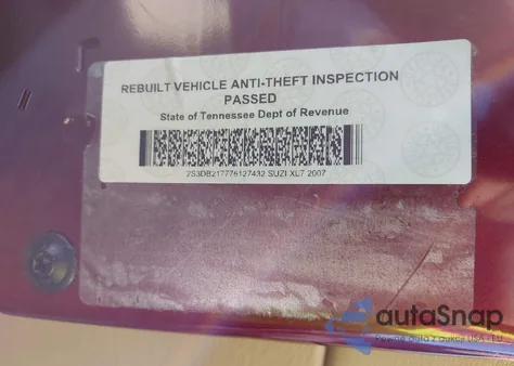 2007 Suzuki Xl7 из США, поврежденный, VIN 2S3DB217776127432